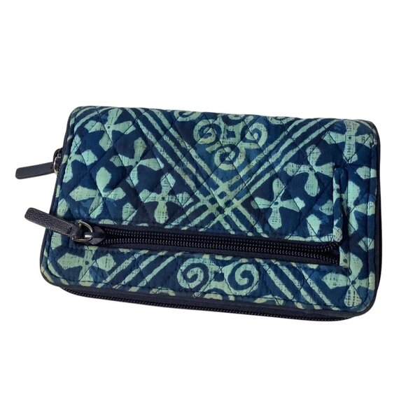 Vera Bradley Cuban Tiles Turn Lock Wallet 8"x5" Vibrant Blue - Picture 2 of 4